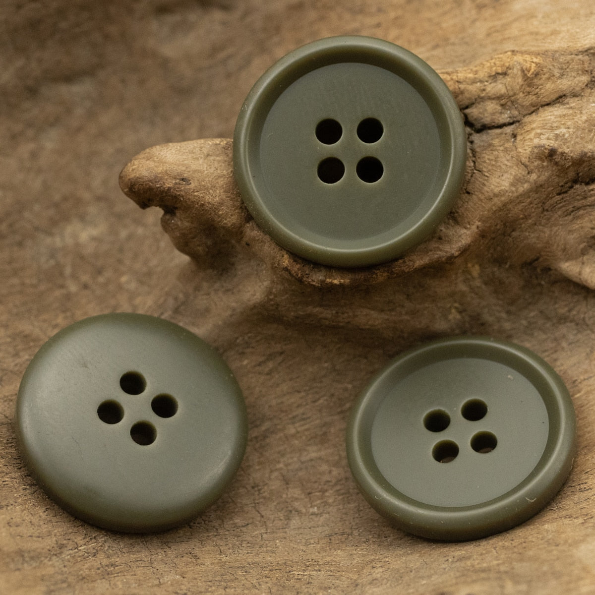 10pcs Army Green Round Buttons