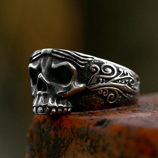 Nuevo y exclusivo anillo de calavera de acero inoxidable 316L para hombres y niños, estilo punk, motociclista y rock.