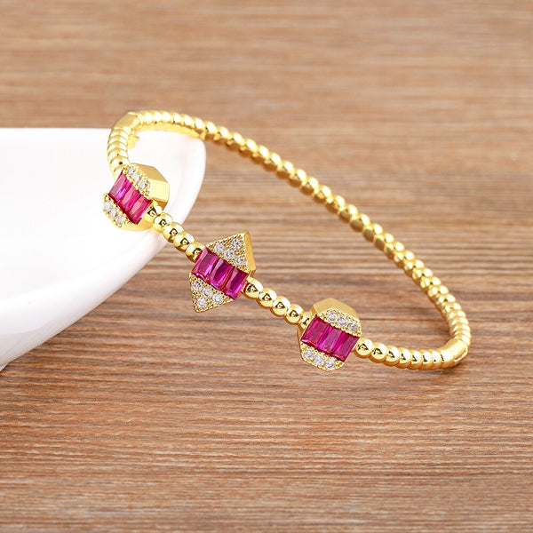 Brazaletes de circonitas brillantes de lujo y luz popular para mujer