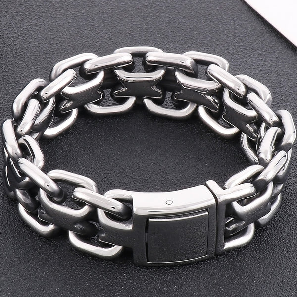Pulsera de cadena gruesa de 23,5 cm para hombre
