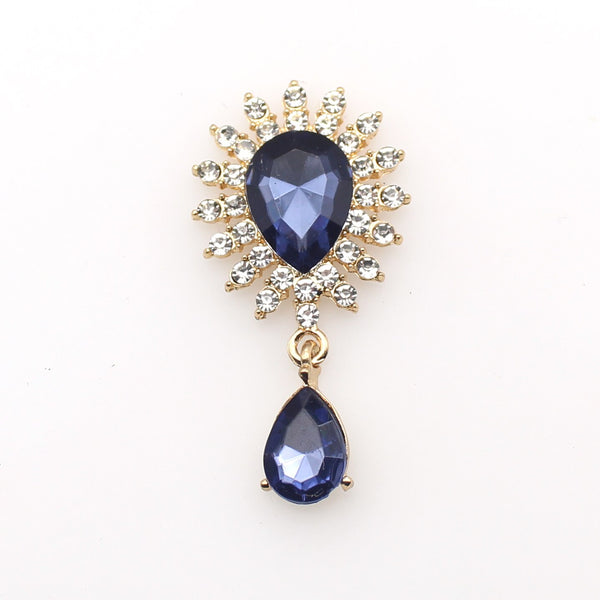 Lote de 10 colgantes de aleación hueca con forma de gota de agua de 26x53 MM, accesorios de diamantes de imitación hechos a mano para coser.