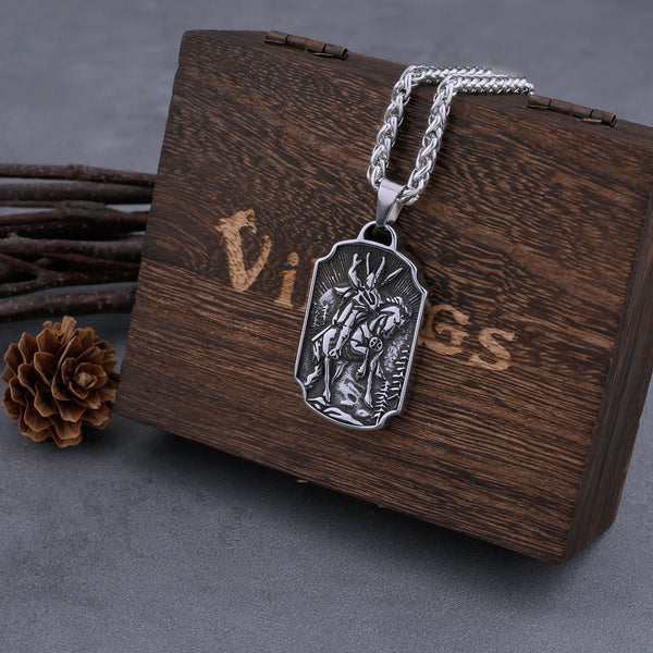 Collar vintage de guerrero vikingo nórdico y árbol de la vida para hombre