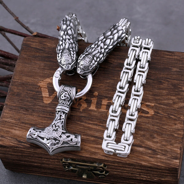 Colgante punk de acero inoxidable con martillo de Thor vikingo para hombre