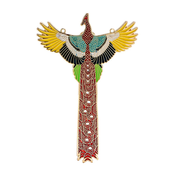 Broche de fénix volador esmaltado, insignia de pájaro, alfiler hecho a mano de alta calidad, joyería para bolso.