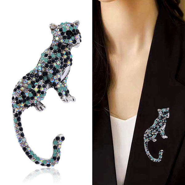 Rhinestone Leopard Brooches For Women And Men