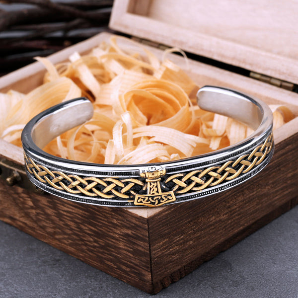 Pulsera de martillo vikingo de acero inoxidable para hombres y mujeres