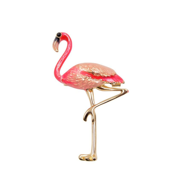 Cute Enamel Flamingo Brooches Unisex Women and Men Pin Bird Animal Broches