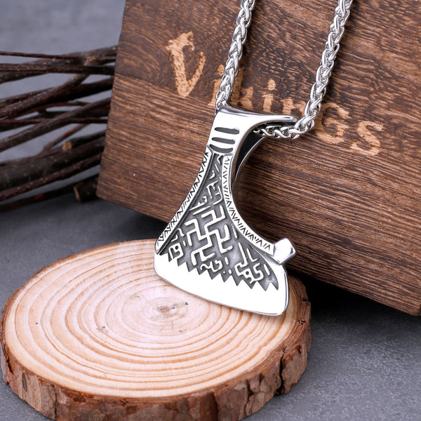 Collar con colgante de runa vikinga de acero inoxidable para hombre, amuleto eslavo de moda.