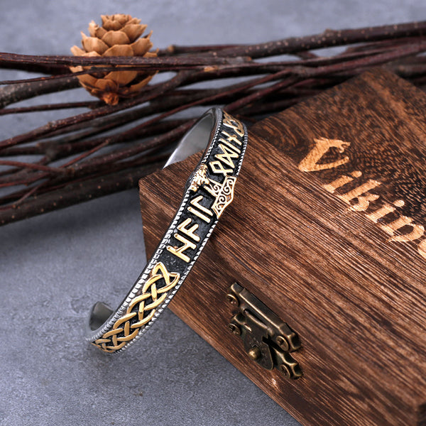 Pulsera vikinga de acero inoxidable con martillo de Thor para hombre y mujer