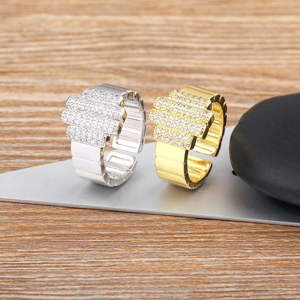 Anillos de apertura minimalistas retro para mujer