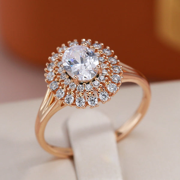 Luxury Full Zircon Oval Geometric Rings
