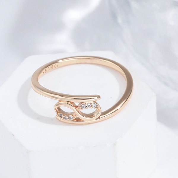 Minimalist Double Twist White Zircon Geometric Rings For Women