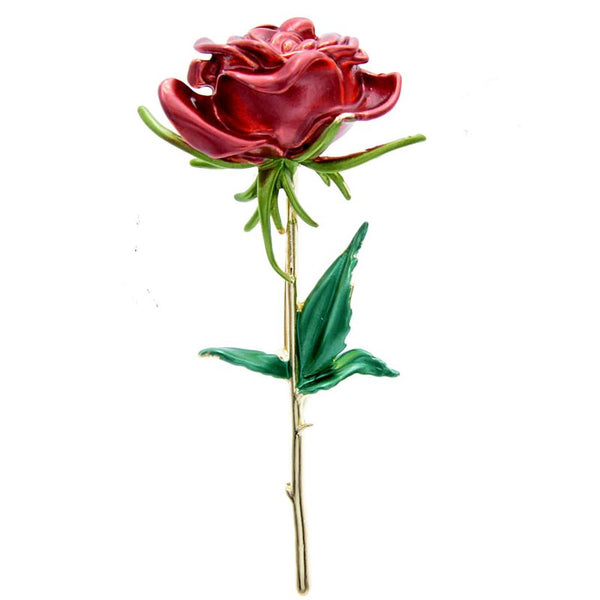 Enamel Rose Brooches For Women