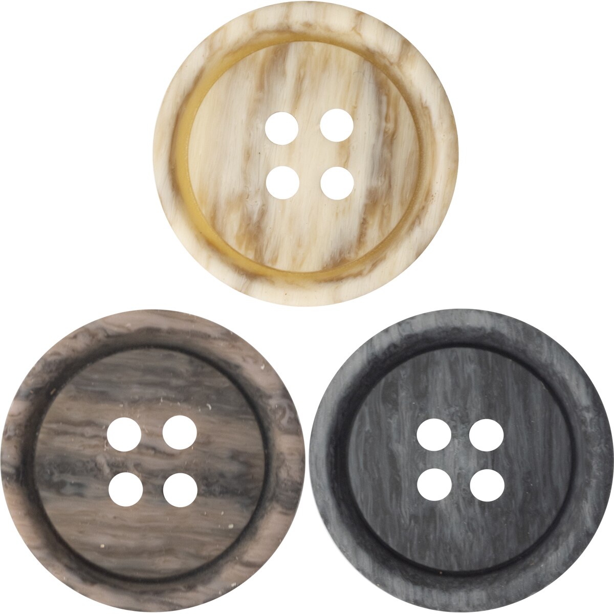 10pcs Wood Texture Polyester Buttons