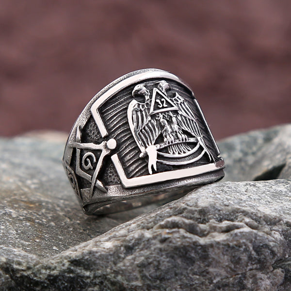 Nuevos anillos vintage con símbolo masónico de acero inoxidable 316L
