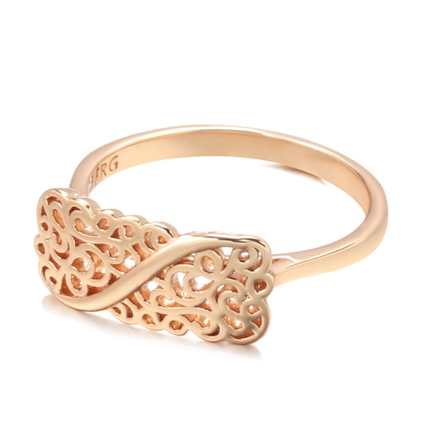Nuevos anillos de oro rosa 585 para mujer