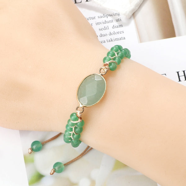 Pulseras de piedras preciosas naturales bohemias para mujer