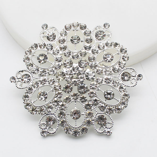New 2Pcs/Lot 65MM Alloy Rhinestone Pin Button DIY  Accessories