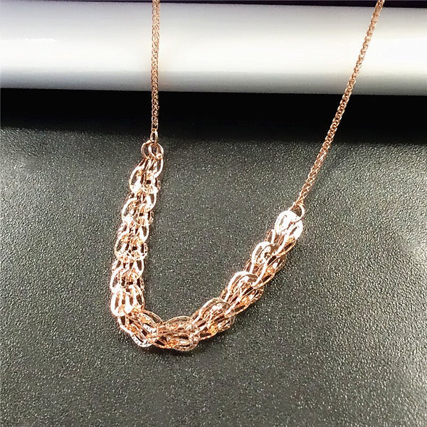 Collar geométrico brillante de oro morado 585 para mujer