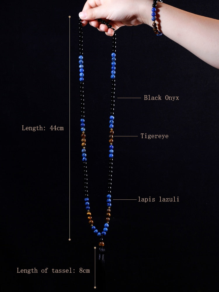 Japamala 108 necklace,tassel,Beaded Necklace,female and male necklace