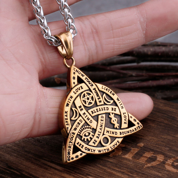 Collar con amuleto de nudo celta vikingo para hombre, colgante con alfabeto nórdico