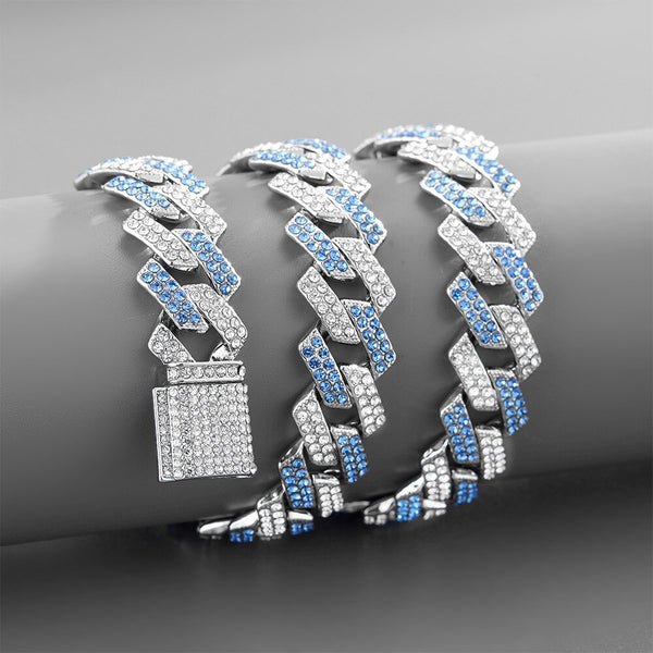 Cadena de eslabones cubanos de 19 mm con micro pavé de circonita 5A para hombre, estilo hip hop, de alta calidad