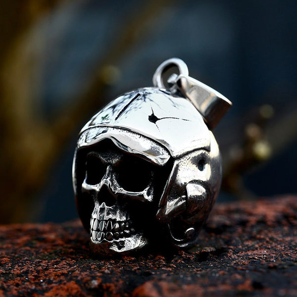 Collar con colgante de calavera vintage con casco romano, máscara y caballero guerrero, nuevo diseño