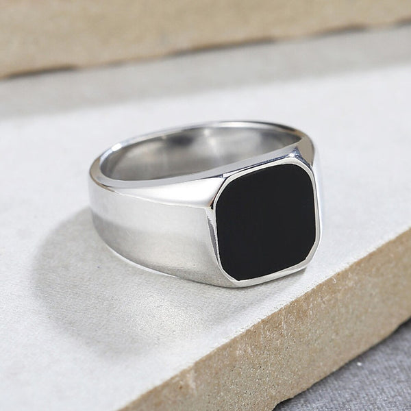 Anillos de vinilo sencillos de estilo punk quads para hombres y mujeres