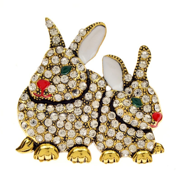 Rhinestone Rabbit Brooches For Women