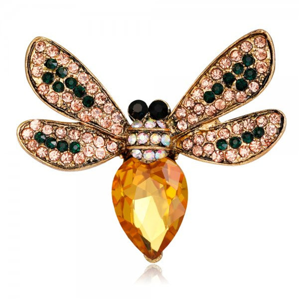 Exquisite Women Men Little Bee Fashion Crystal Brooch Decoration