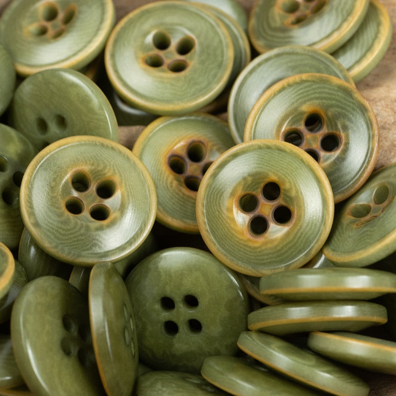 6pcs Vintage Scorched Corozo Buttons
