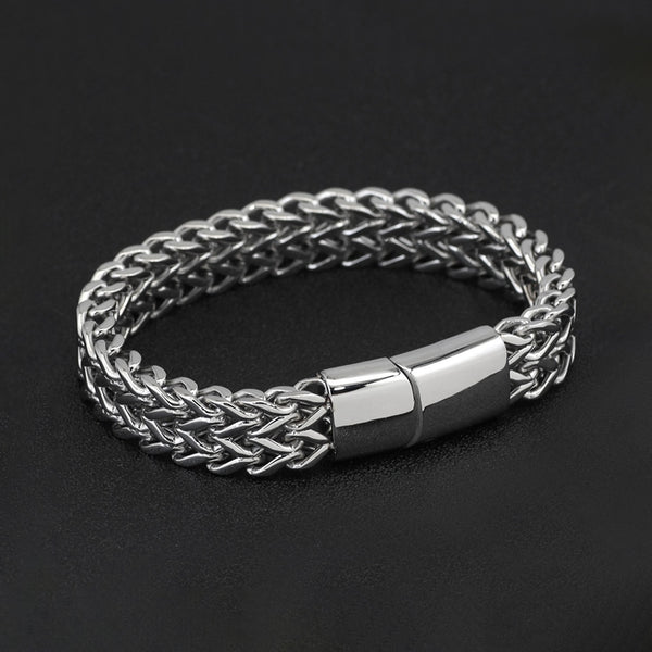Pulsera vintage sencilla de acero inoxidable 316L para hombre y mujer.