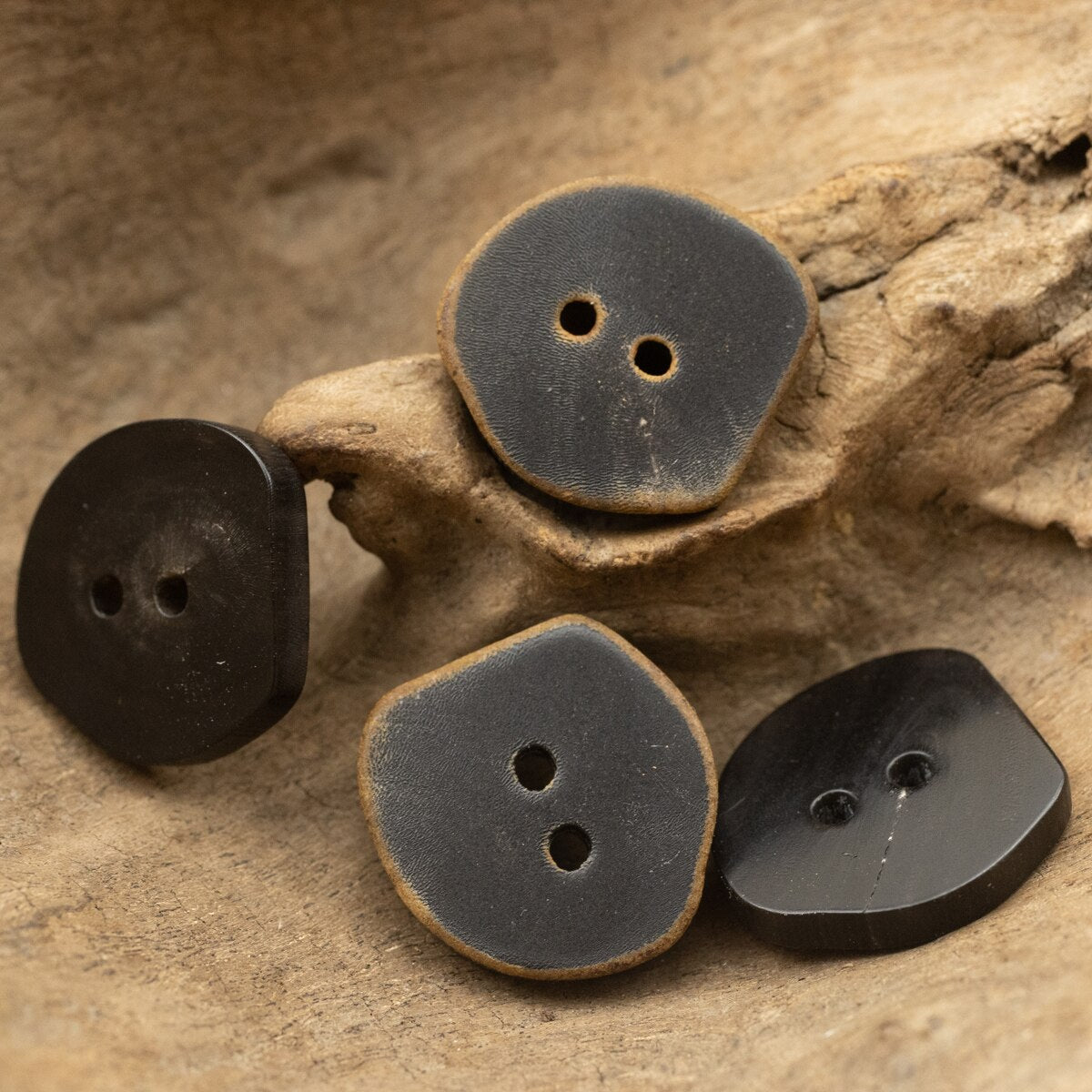 Irregular 2 Hole Buttons for Clothing Scorched Effect Cute Small Buttons