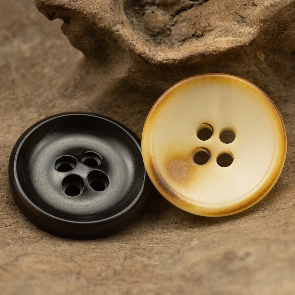 Retro Scorched Corozo Button for Clothing Dark Brown Suit Buttons