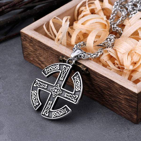 Collar de runas eslavas vikingas de acero inoxidable para hombre
