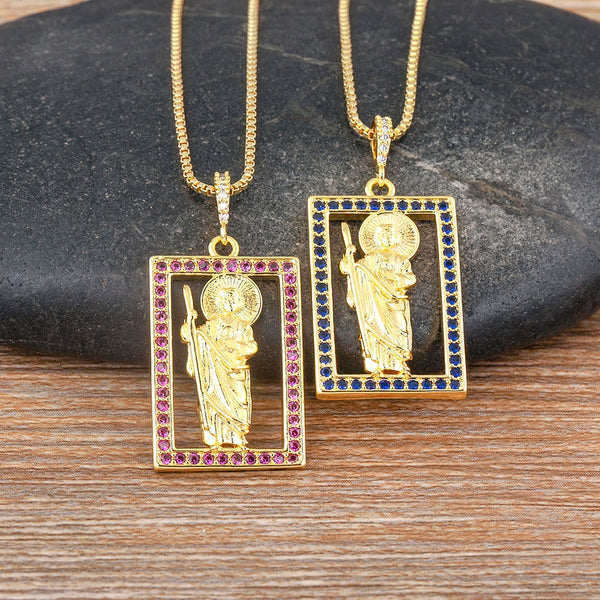 Collar con colgante de la Virgen María, de lujo y ligero, en 4 colores para mujer.