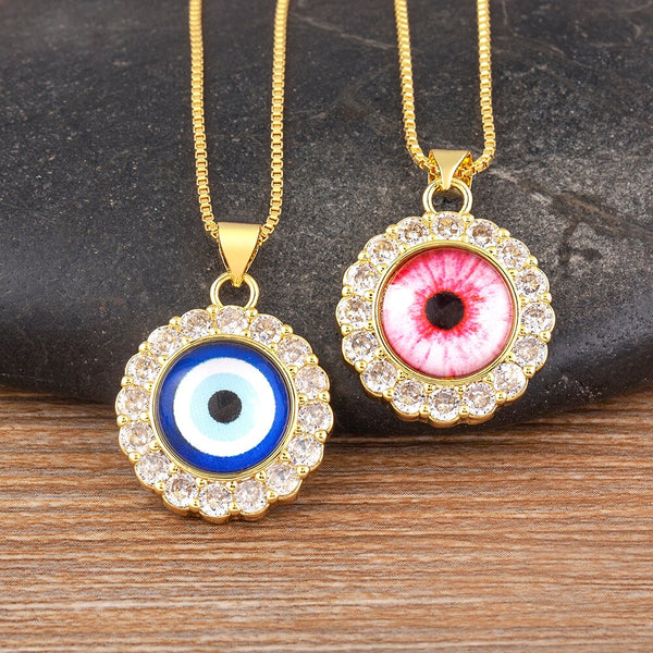Collar con colgante de ojo turco de la suerte, gargantilla, 7 estilos populares