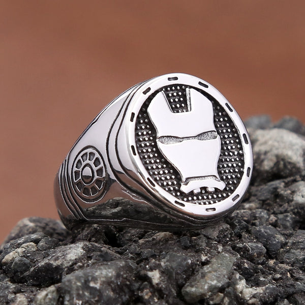 Anillos únicos de máscara de película vintage para hombre