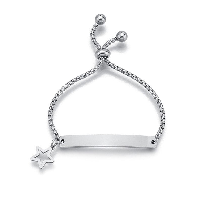 PC7 Stainless Steel Chain Bracelet For Women Heart Cross Butterfly Pendant Bangles