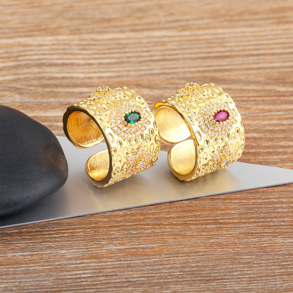 Anillos ajustables de cristal vintage para mujer