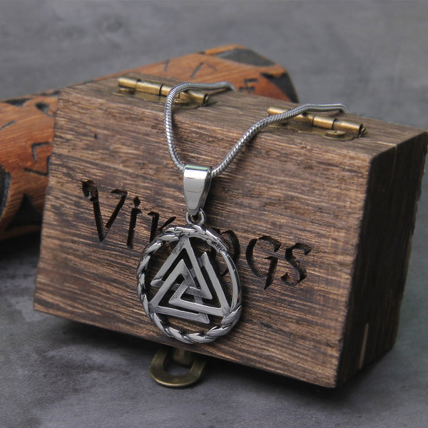 Collar vikingo de acero inoxidable - Colgante pequeño de Ouroboros