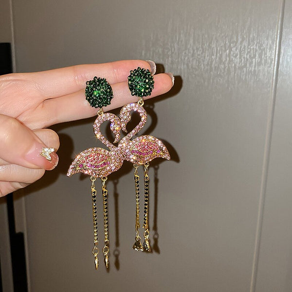 Pendientes vintage de mariposa y langosta con diamantes de imitación para mujer