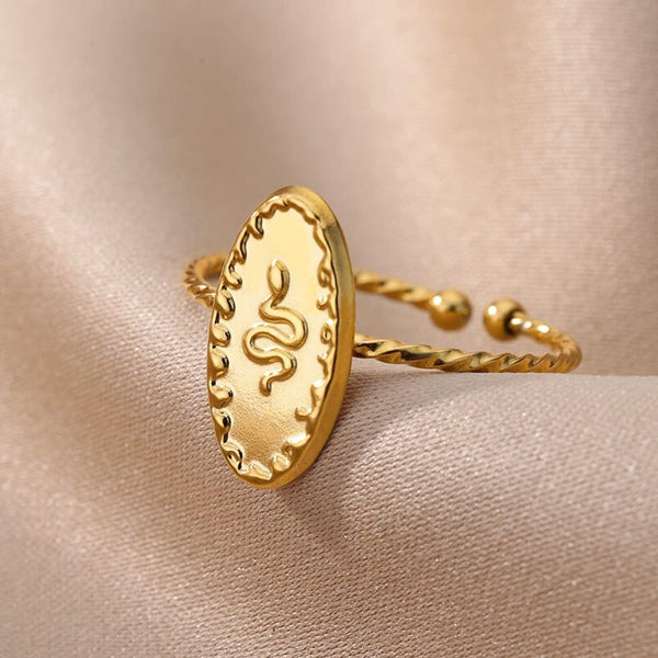 Open Engraved Snake Finger Rings For Women Men