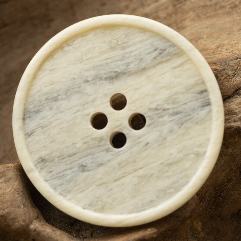 Wood Imitation Resin Buttons Small Rim White Beige Black Round Buttons