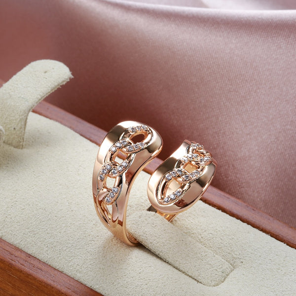 Anillos abiertos ajustables con cadena giratoria y personalidad