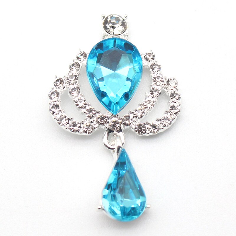 10Pcs24*39mm Fashionable Diamond Crown Alloy Water Drp Clothing Butterfly  Pendant Decoration DIY