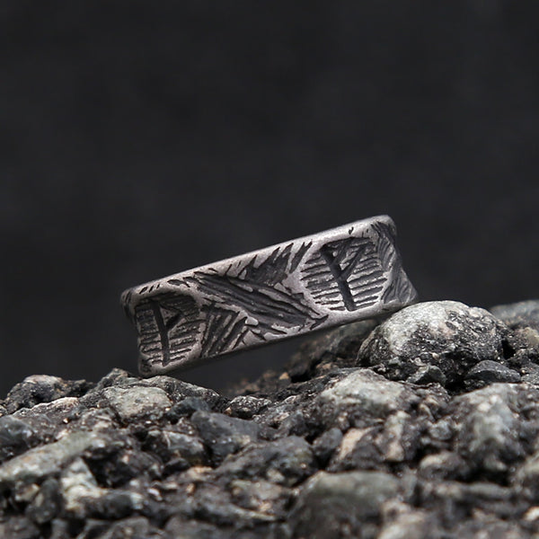 Anillo de runas vikingas vintage de moda para hombres y mujeres, estilo punk, de acero inoxidable, estilo nórdico vikingo, anillos para parejas.
