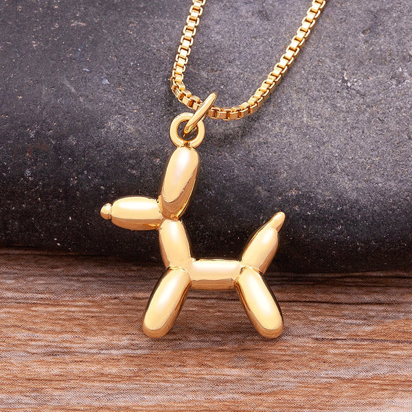 Collar con colgante de globo de caniche para mujer