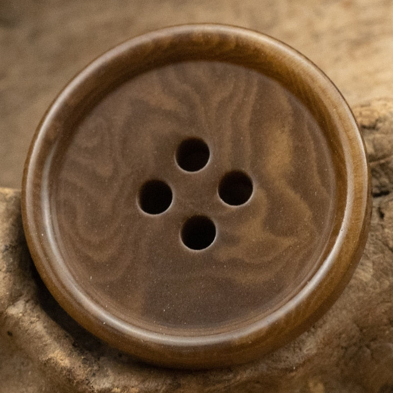 Retro Round Eco Buttons Brown Toffee Corozo Shell Buttons