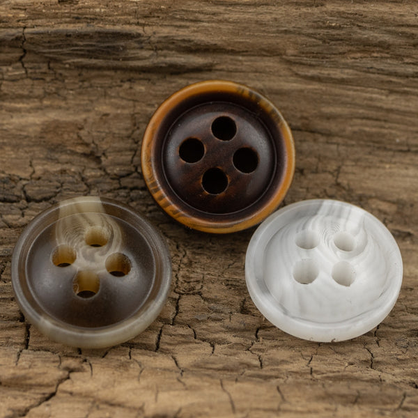 Lote de 11 botones pequeños de imitación de madera de 10 mm a 11,5 mm para camisa.
